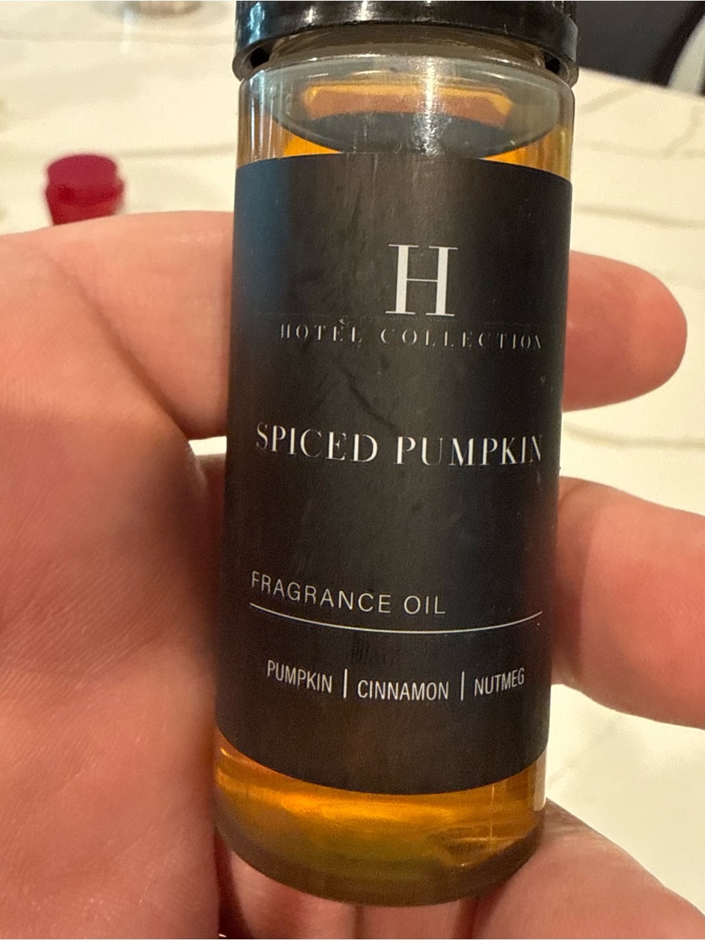 Hotel Collection Spiced Pumpkin Fragrance Oil – Black Label with Amber Liquid